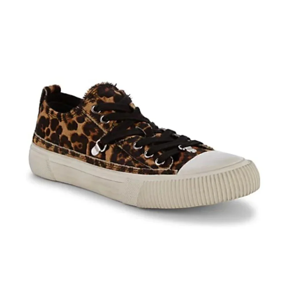 New ALL SAINTS Jazmin Haircalf Leopard Print Sneakers New With Box 9 US/40 EU